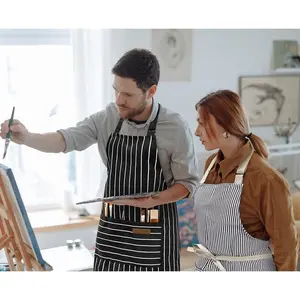 2 Pack Apron - Unisex, Adjustable Bib Kitchen Apron, Cooking Apron, Aprons for Women Men with Pockets, Chef Aprons Baking Strap Gift