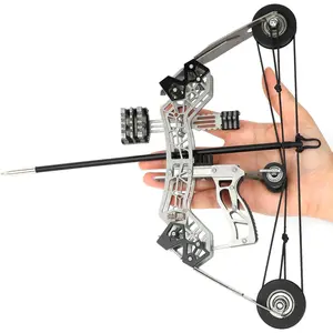 Compound Bow and Arrows Set for Archery Target Shooting  Small Hunting Games PocketBow Survival Bow Gift .The main body of the compound bow is made of stainless steel,  and its stable structure ensures the product has dependable performance