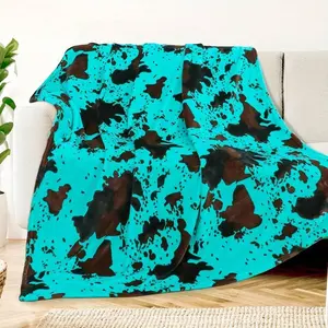 Vintage animal leopard print,geometric cow pattern flannel blanket ultra-soft flannel printed blanket,suitable asbirthday gift,wedding gift,souvenir blanket,suitable all seasons,lightweight breathable,comfortable warm,unique design birthday celebration