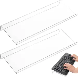 2 Pack Tilted Computer Keyboard Stand, Clear  Keyboard Tray Holder for Easy  Typing, Keyboard Riser for Office Desktop, , School