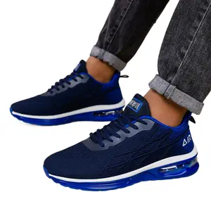 Men's Running Shoes, Lightweight Breathable Knitted Sneakers with Air Cushion Support for Athletic Training, Gym, and Walking, Running Fitness Footwear, Sports Running Shoes