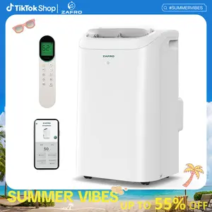 ZAFRO (44dB) 10K/12K/14K BTU Portable Air Conditioners with WiFi, Ultra-Quiet, R32 Eco-Friendly,Fast Cooling in 30s, No Drainage Needed, Filter Cleaning Reminder, 360° Wheels for Home/Office