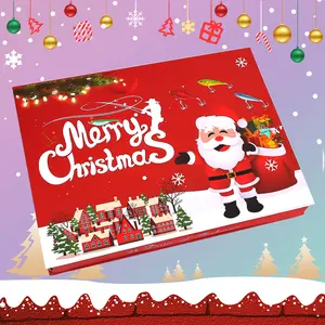 24 Days Christmas Fishing Lure Countdown Calendar, Includes 24 Random Soft Hard Minnows, Perfect Gift for Anglers, Suitable for All Scenarios