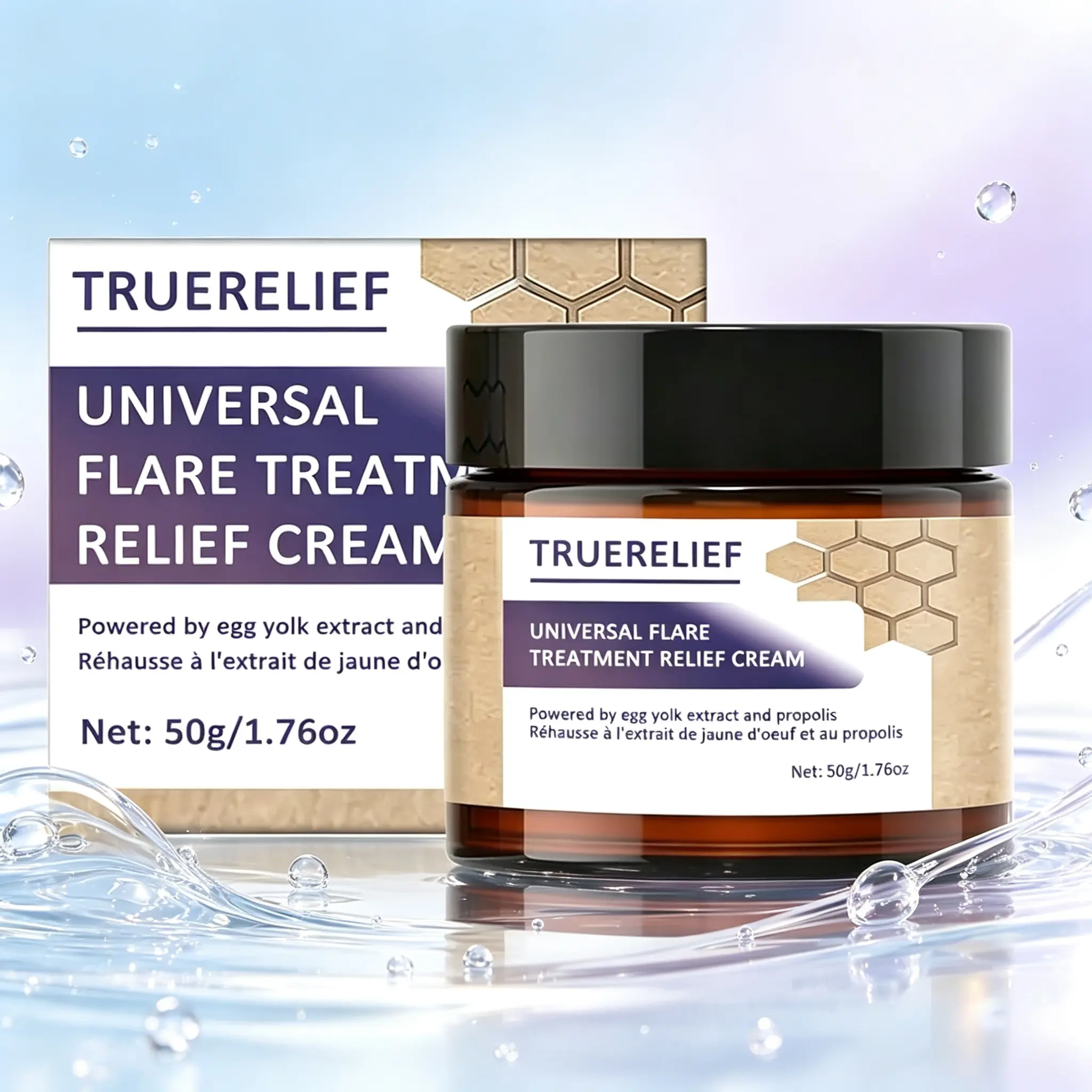 TRUERELIEF Daily Moisturizing Cream – Enriched with Egg Yolk Extract & Propolis, Gentle Soothing Formula for Soft, Smooth Skin 50g