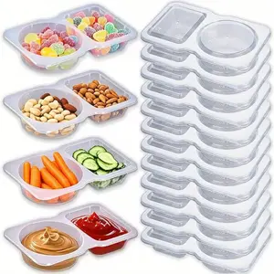 Double Compartment Snack Divider Box, Reusable Food Organizer Meal Prep Containers Plastic Lunchbox with Lid, Microwave & Dishwasher Safe, Ideal for Storage & Travel