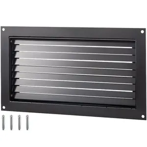 VEVOR Foundation Flood Vent, 8 Heightx 16 Width Flood Vent, to Reduce Foundation Damage and Flood Risk, Black, Wall Mounted Flood Vent, for Garages Full Height Enclosures