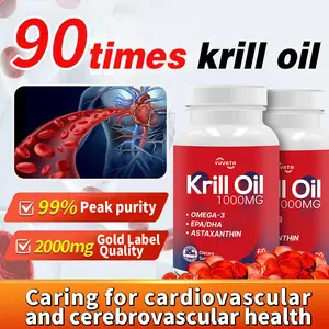 Health Pure Antarctic Concentrate Omega-3 4in1 Softgels with Krill Oil, 1000mg Each, 60 Count, Fitness Edible