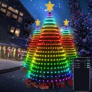 Outdoor Christmas Decoration Lights with Remote Control & APP Control, Smart Waterproof 7ft Tree Lights, Multi-Color Music Sync, Party Lighting Decoration