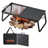 Outdoorgear 22.4 in Rust-proof Steel Foldable Camp Kitchen - Portable, Half Grill-Half Griddle Combo, Pancake-Ready Mesh, High-Temperature Heat Resistant for Barbecue, Compact with Carry Bag, Camping Accessory,toolupgrade