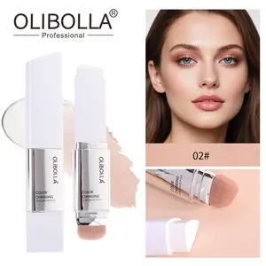 Olibolla Double-Head  Moisturizing Concealer-Foundation Hybrid Makeup Stick, Oil-Control, Waterproof, Sweatproof, Hydrating Buildable Flawless Coverage, Non-Sticky Powerful Concealer
