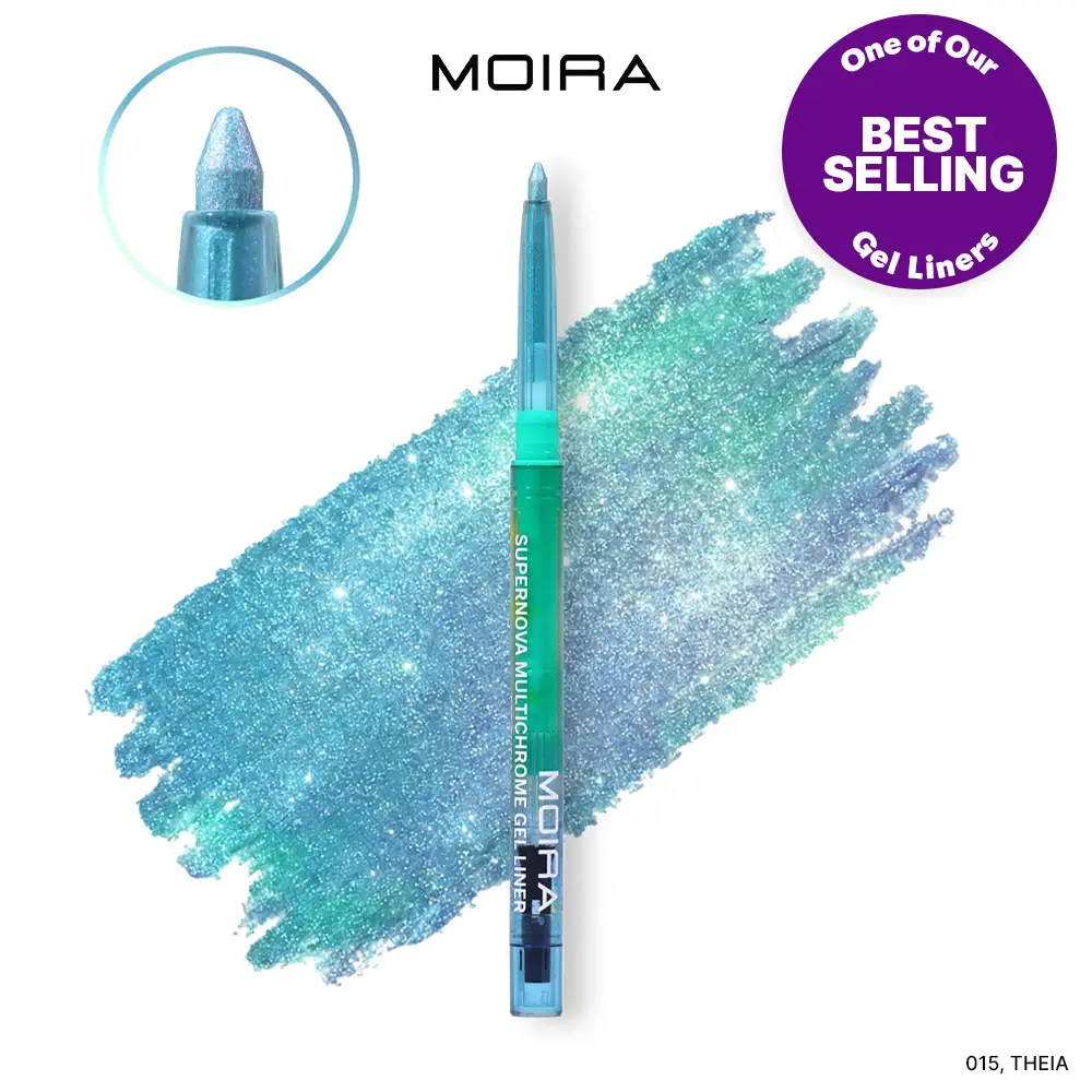 MOIRA | Supernova Multichrome Gel Eyeliner (015, Theia) | Smooth Glide Gel Formula with Built-In Sharpener, Water & Smudge-Proof up to 12HR