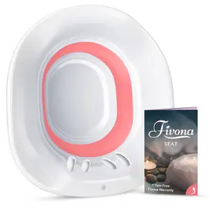 Sitz Bath for Toilet Seat Postpartum and Hemorrhoids Care - Fivona Yoni Steam Seat - Foldable Basin for Epsom Salt Soak - Portable Bidet BPA Free Temperature Resistant - Universal Fit