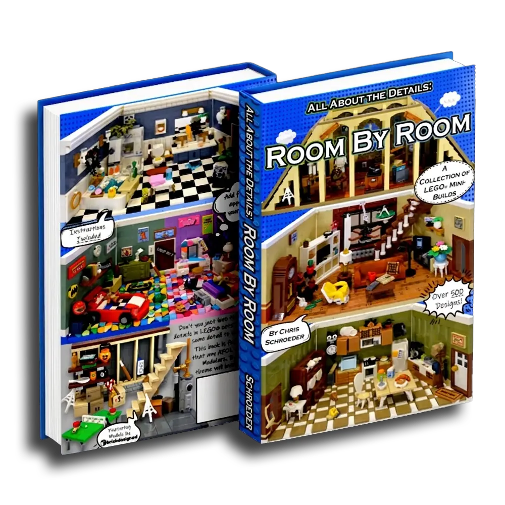 All About the Details: Room By Room (Hardcover) -A Collection of LEGO Interior Mini-Builds (furniture, appliances, seating, beds, lighting, fixtures, and 500+ more designs with instructions)