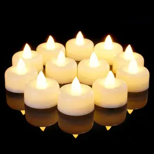 Flameless LED Tea Lights Tiny Candle Lights - 12/24/50/100/150-Pack Battery-Operated Electric Fake Tealights for Home Decor, Wedding, Halloween (12-Pack)