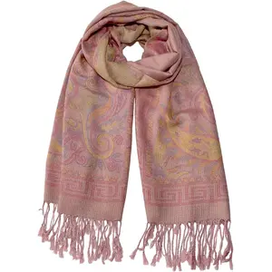 Pashmina Scarf for Women Shawls and Wraps Reversible Paisley  Jacquard Soft Silky Rave Scarves Men