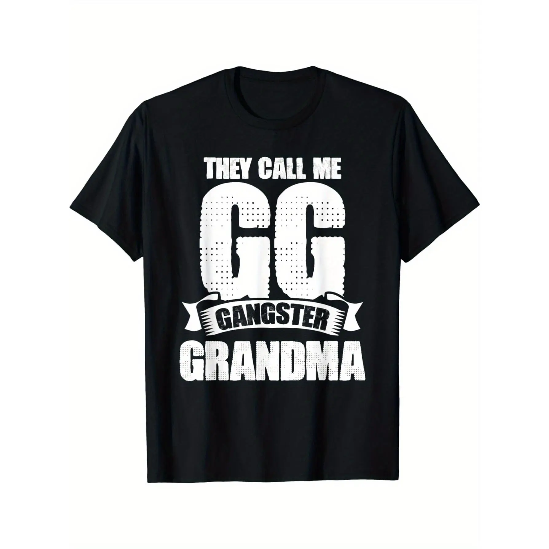 1pc Funny "They Call Me GG Gangster Grandma" Graphic T-Shirt - Combed Tee with Digital Print, Short Sleeve Round Neck Casual Fit for Women & Suitable for Grandmothers - Humorous Gift, Playful Grandma Apparel 6793