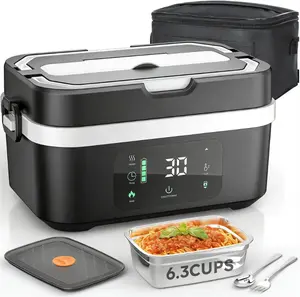 Self-Heating Lunch Box, Rechargeable Portable Food Heater, Cordless Heated Lunchbox, Easy & Convenient for Meal Prep, Thermal Lunch Boxes Ideal for Office, Travel, Car, Picnic & Outdoor Use