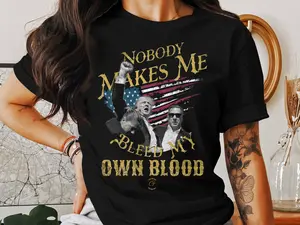 "Nobody Makes Me Bleed My Own Blood" Parody T-Shirt – Bold Political Graphic Tee