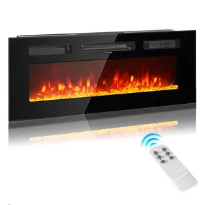 oneinmil DIY Electric Fireplace Insert, 1500W Recessed & Freestanding Electric Fireplace Heater, Remote & Touch Panel Control, Adjustable Flame Effect, 8H Timer for Indoor Use (NO Mounting Bracket, TV Stand NOT Included)