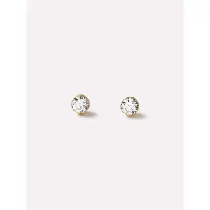 Gold Stud Earrings - Invisible Set Studs Medium