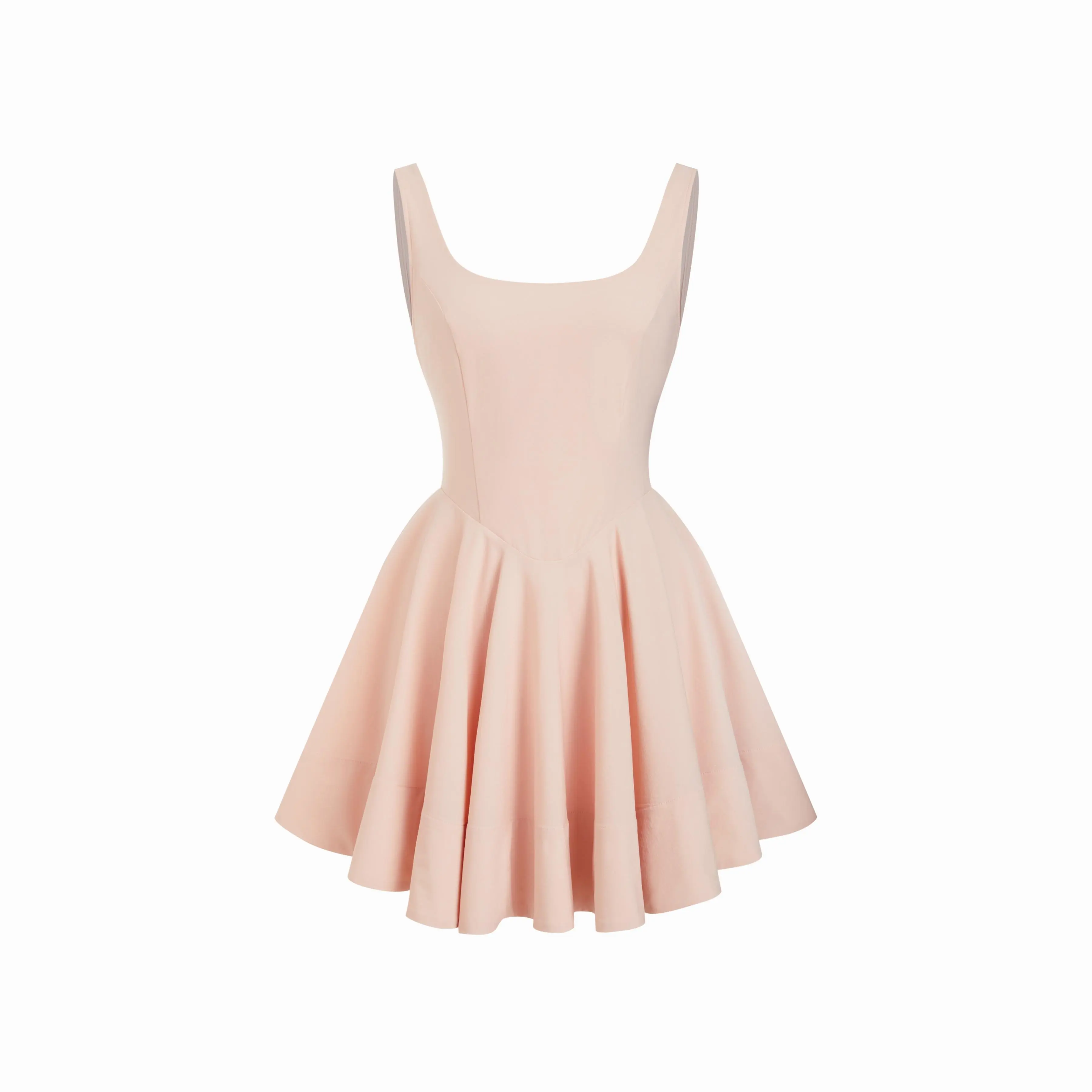 Cider Round Neckline High Rise Zipper Maxi Flared Dress
