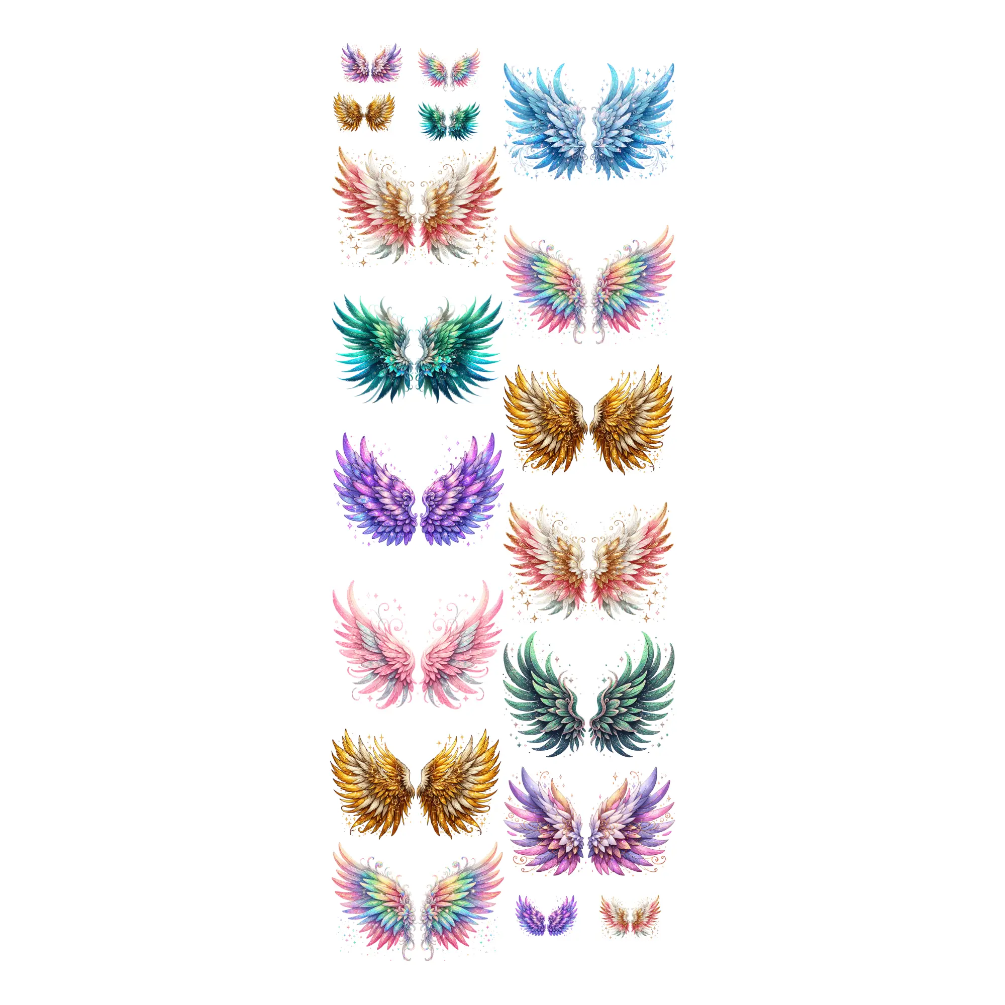 G41 Angel Wings Gangsheet with 18 Transfers