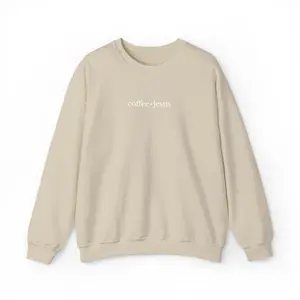 Cofee + Jesus Embroidered Crewneck Sweatshirt