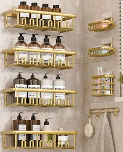Bathroom Storage Rack, 8 Pcs/Set Adhesive Shower Organizer Shelves