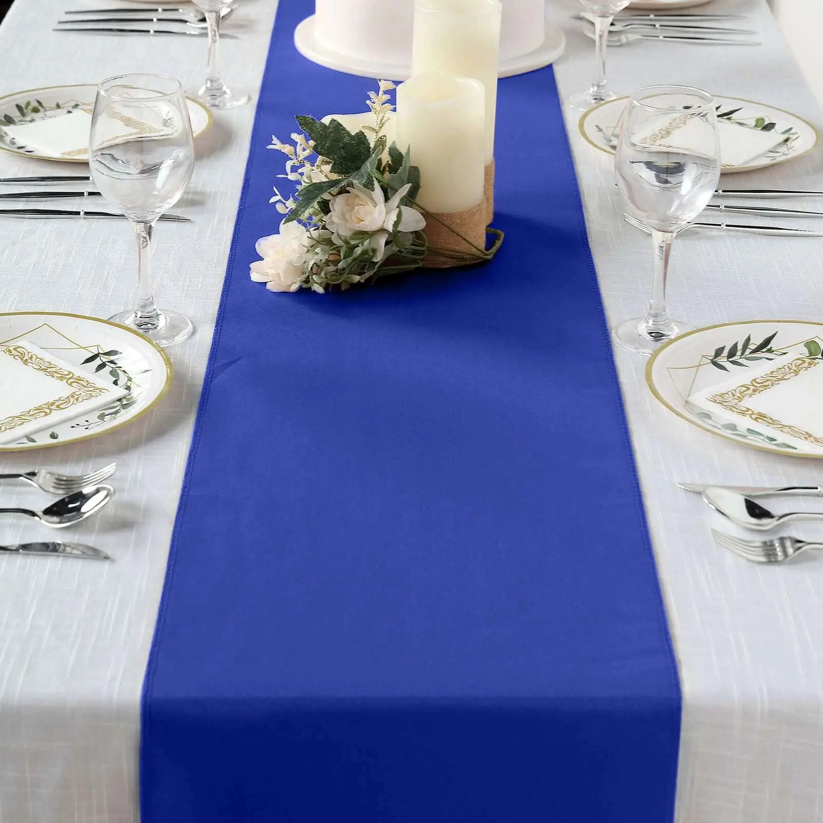 Royal Blue Polyester Table Runner (12"x108") - Wrinkle-Resistant, Durable Kitchen Linen for Banquet, Event, Party Table Decor