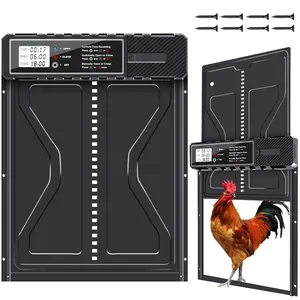 Automatic Chicken Coop Door, Chicken Door with Timer LCD Screen, Run Chicken Door, Anti-pinch Chicken Door, Farm Animal & Poultry Supplies