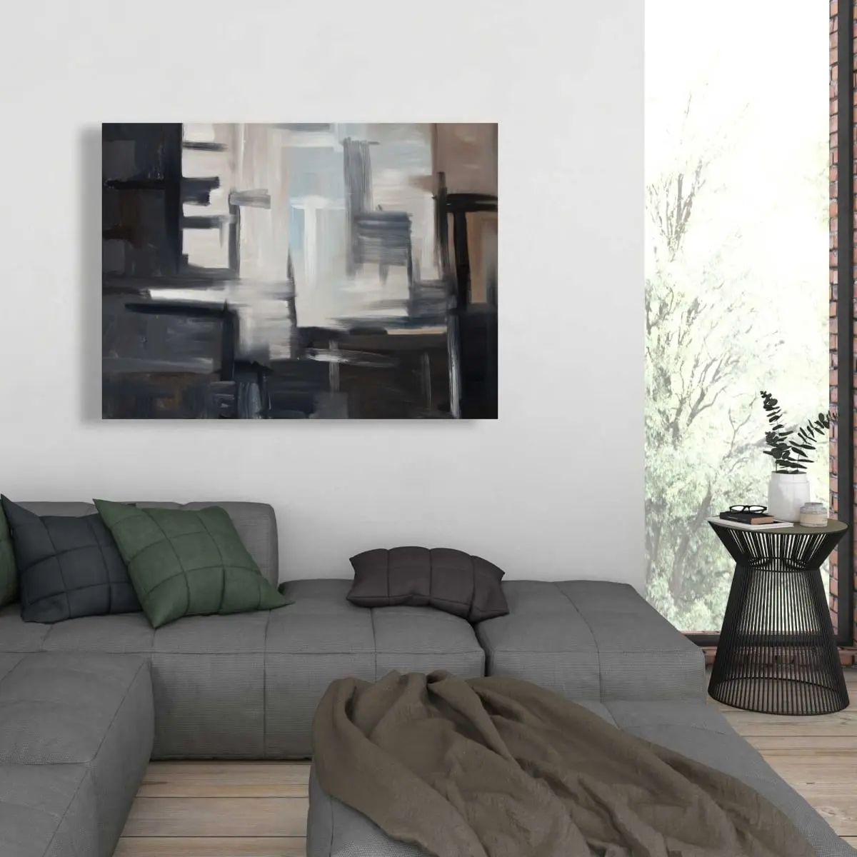 212 MAIN 36x48 in. Geometric Abstract Canvas Print - Minimalist Artwork, Modern Home Decor, Room Decorations, Bedroom Accent Wall Art