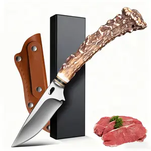 Pocket Angular Inspiration Design Kitchen Outdoor Knife, Selected Stainless Steel Fixed Blade Knife with Hanging Hole Design, Easy to Carry and Clean.