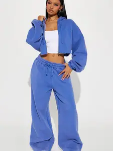 On The Go Fleece Pant Set - Blue
