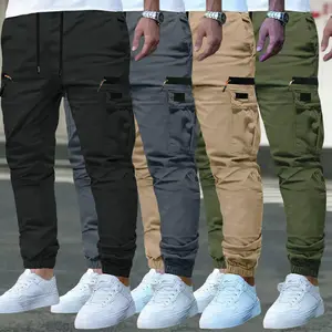 Men's Heavyweight Multi-Pocket Work Pants with Adjustable Drawstring Waistband & Belt Loops - All-Season Outdoor Pants - Machine Washable Durable Trousers Suitable for Camping, Hobbyists