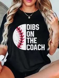 100% Cotton Unisex Dibs On The Coach Funny Baseball Heart Cute Mother's Day T-Shirt