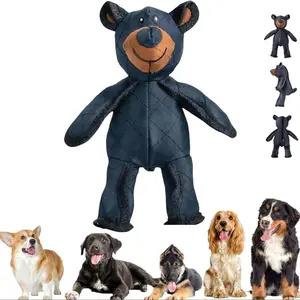 Invincible Plush Dog Squeaky Toy, Teddy Bear Design, Durable Chew Material, Perfect for Aggressive Chewers, Pet Supplies