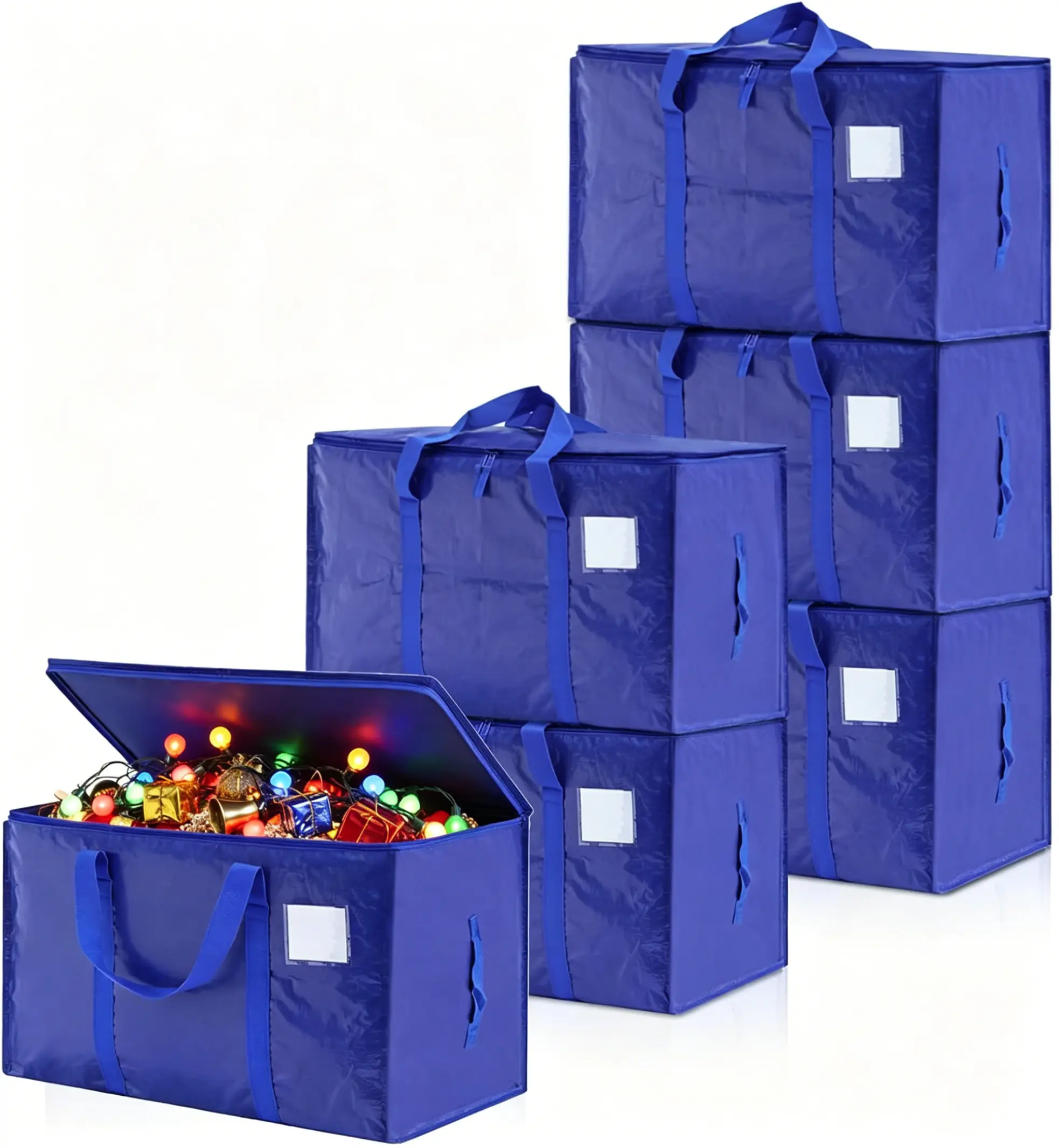Heavy-duty extra-large moving bags essential for moving blue storage bags with lids plastic storage bags clothing storage bags with handles and zippers (blue 6-pack)