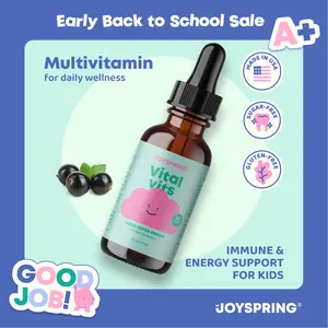 JoySpring Vital Vits – Liquid Multivitamin (1 fl oz, 30 Servings) | Herbal Liquid Vitamins | Natural Flavor with Elderberry & Spirulina Supplement