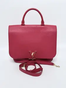 Pre-owned Louis Vuitton Supple Taurillon Pebbled Leather with gold-tone hardware Shoulder Bags Authentic Taurillon Volta Shoulder Bag Handbag JD090LV