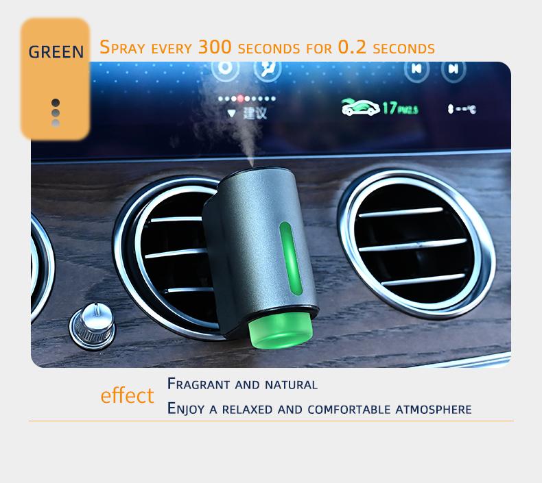 Car Air Freshener viral smart car scents Vent Clip Diffuser w/ RGB Light | AI Auto Start Stop Sensor | USB Rechargeable Essential Oil Nano Mist Odor Eliminator | 3 Modes Baby Safe Perfume | Metal Aesthetic Auto Interior Accessories Gift Set