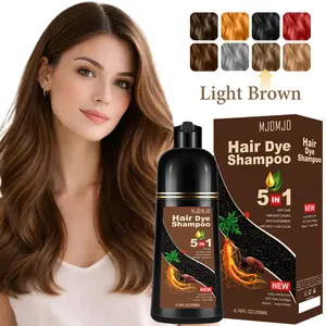 Light Brown Hair Dye Shampoo for Gray Coverage – 3-in-1 Hair Color Shampoo, Natural Brown Hair Dye for Women & Men, Colors in Minutes, Gentle Coloring & Conditioning, Easy to Use, (200ml)
