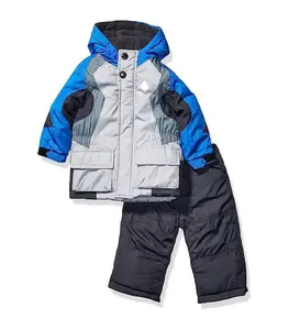 LONDON FOG Big Boys' Heavyweight 2-Piece Coat & Snow Pant Snowsuit Set, Blue, 14/16