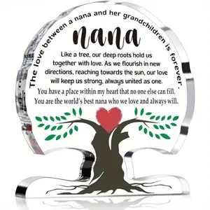 Nana Gifts, Gifts for Grandma Birthday Unique, Nana Birthday Mother's Day Gift for Grandma, Gigi, Mimi Great Grandma Gifts from Granddaughter Grandson Grandchildren Nana Acrylic Tree Desk Signs Plaque