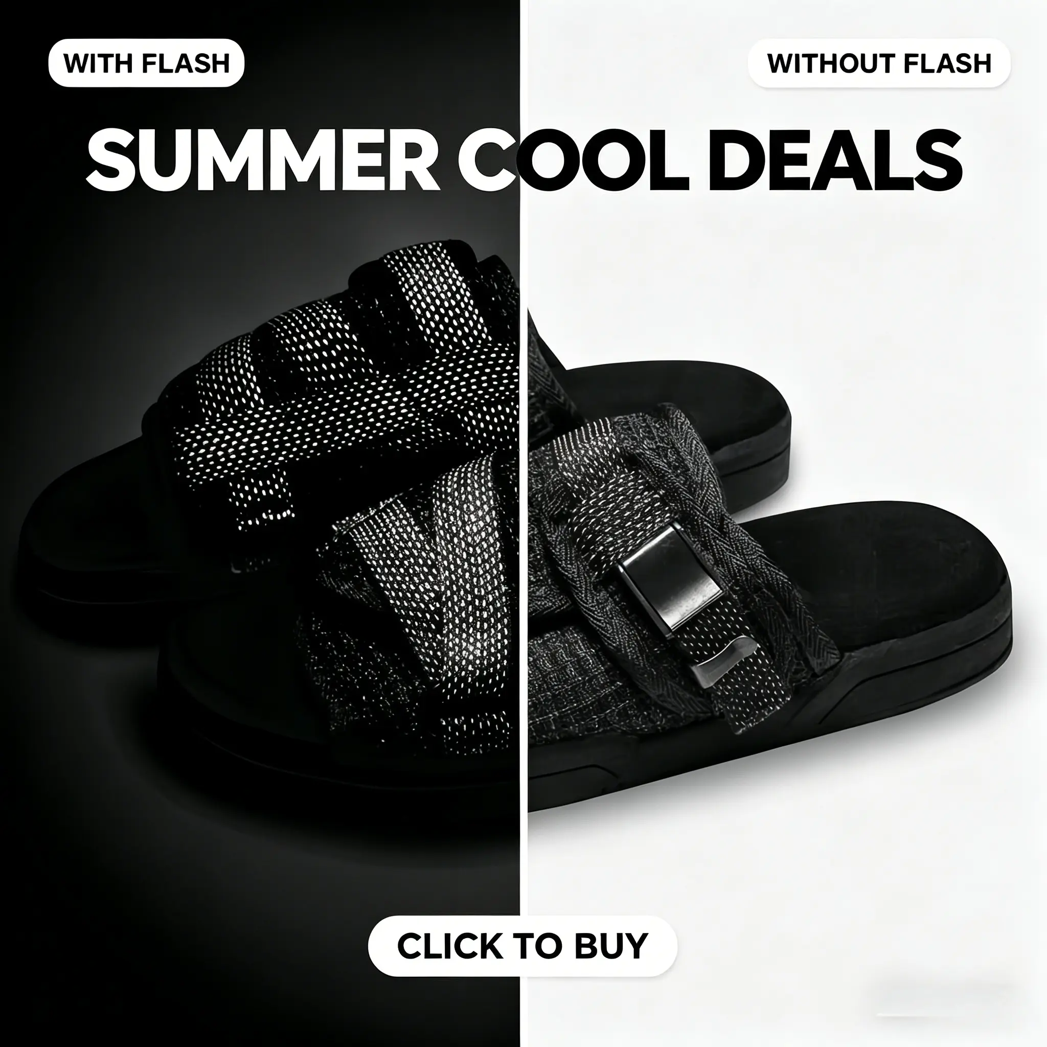 Light Up Reflective Slides |     3M Reflective, Adjustable, Arch Support, Anti-Slip, Fits Wide & Narrow Feet Summer Slippers Shoe Footwear