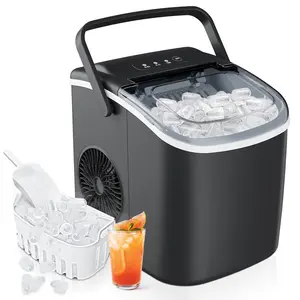 26 lbs/24H Countertop Ice Maker Machine, 9 Bullet-Shaped Ice in 6 Min, Auto-Cleaning