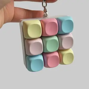 Keychain Fidget Toy Mechanical Keyboard - Portable Durable Backpack Accessory for Adults & Women, Colorful Key Button Stress Relief, Skin-Friendly Silicone, Pocket-Sized Decompression Tool