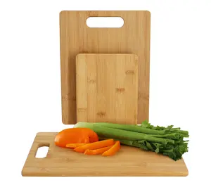 MegaChef 3pc 8in, 11in, and 13in Bamboo Wood Cutting Board Set