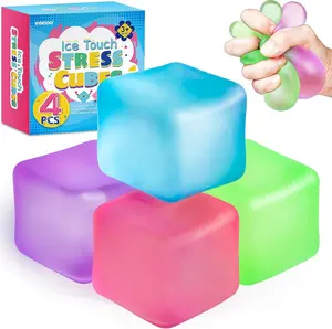 Gel-Filled Stress Cube, High-Density Squishy Fidget Toy for Stress & Anxiety Relief – Calming Squeeze Toy for Kids & Adults
