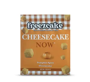 Freezcake Freeze-Dried Cheesecake Bites - Pumpkin Spice Flavor with Real Pumpkin, 2 oz Snack Pack, 24-Month Shelf-Stable Cupboard Dessert Treats, Room-Temperature Travel Snacks