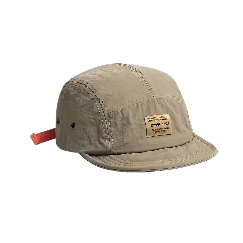 Vintage 5-Panel Camp Cap, Japanese Street Style Polyester Duckbill Hat for Men & Women, Lightweight & Quick-Dry for Casual Outings, Men's Accessories, Accessories For Women, Easy Style For Casual Outings, Hip‑Hop Duckbill